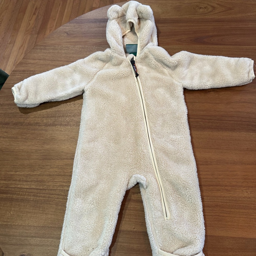 L.L. Bean Cream Kids Footie One Piece